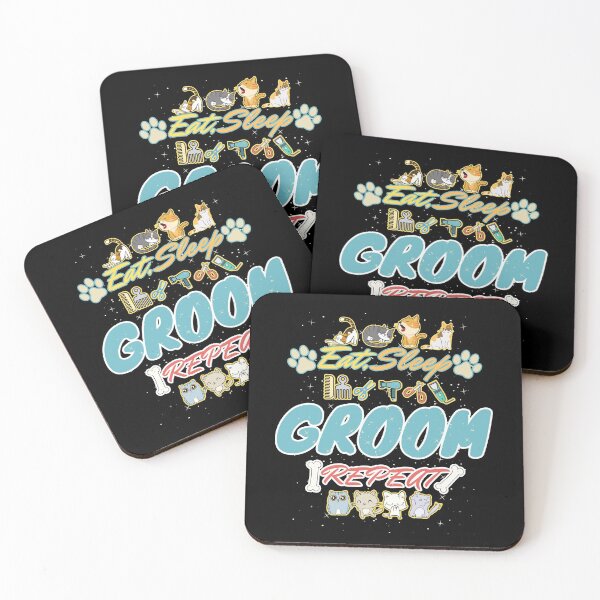 Item preview, cat Grooming eat sleep groom repeat  designed and sold by GameNarongdech.