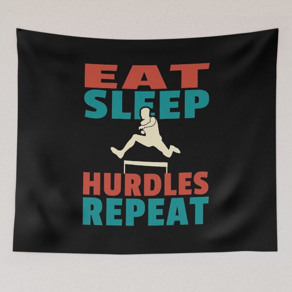 Item preview, Eat Sleep Hurdles Repeat Cool Sports Athletics Quote designed and sold by sillyquestions.