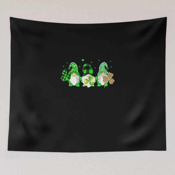 Item preview, Three Gnomes Holding Shamrock Leopard Plaid St Patricks Day designed and sold by HarmanEmy.