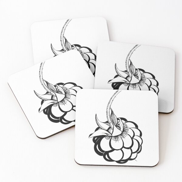 Item preview, stylized black and white berry raspberry designed and sold by nataliavavilina.