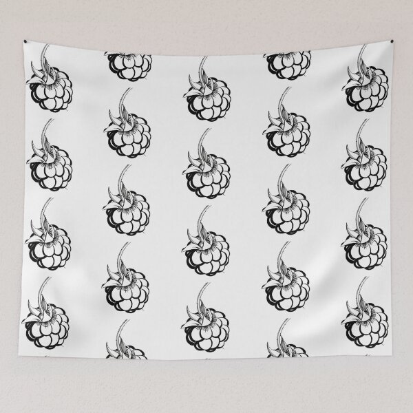 Item preview, stylized black and white berry raspberry designed and sold by nataliavavilina.
