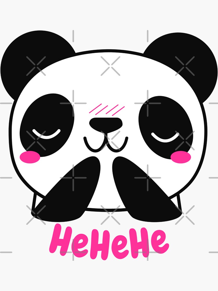 Japanese Kawaii Cute Smiley Face - Panda Laughing | Sticker