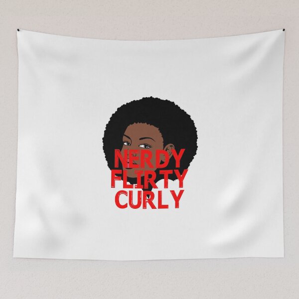 Item preview, Nerdy Ethnic Girl with Big and Beautifully Blown Curly Locks designed and sold by Branncolet.