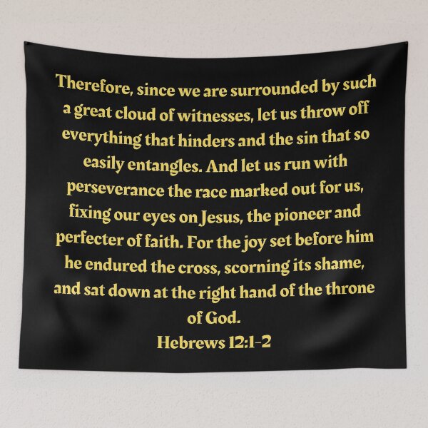 Item preview, Bible Verse Hebrews 12:1-2 designed and sold by Prayingwarrior.