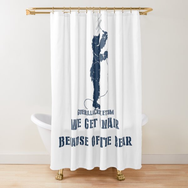 The Bear on air aerial Shower Curtain
