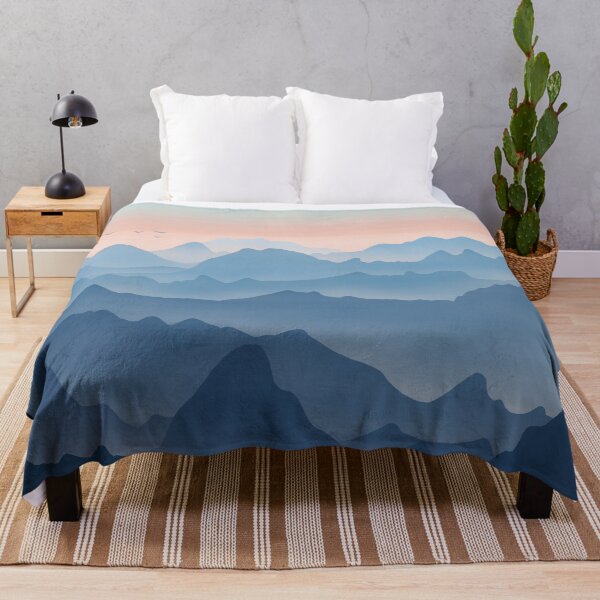 Item preview, Blue and Orange Rocky Hills Landscape Digital Illustration designed and sold by AlmightyClaire.