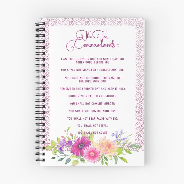 Item preview, The Ten Commandments - Metallic Pink Floral designed and sold by Amanda-Lakey.