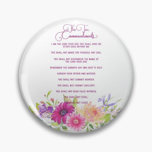 Item preview, The Ten Commandments - Metallic Pink Floral designed and sold by Amanda-Lakey.