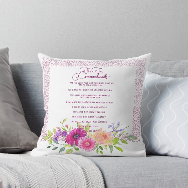 Item preview, The Ten Commandments - Metallic Pink Floral designed and sold by Amanda-Lakey.