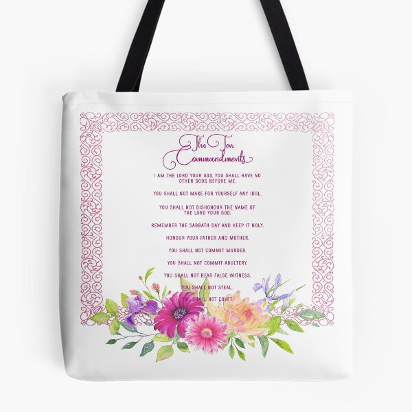 Item preview, The Ten Commandments - Metallic Pink Floral designed and sold by Amanda-Lakey.