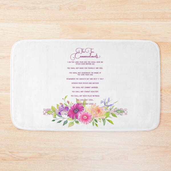 Item preview, The Ten Commandments - Metallic Pink Floral designed and sold by Amanda-Lakey.