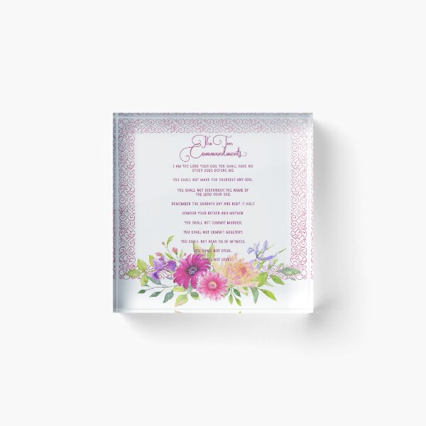 Item preview, The Ten Commandments - Metallic Pink Floral designed and sold by Amanda-Lakey.