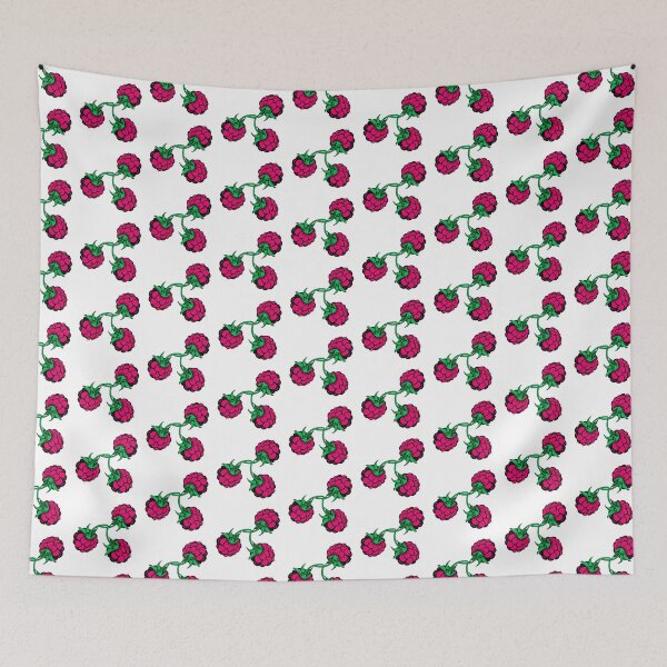 Item preview, pattern three stylized black pink green berry raspberry designed and sold by nataliavavilina.