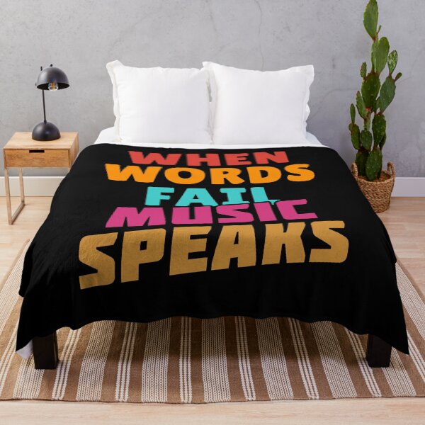 Item preview, When Words Fail Music Speaks Cool Inspirational Quote Music Festival Slogan designed and sold by sillyquestions.