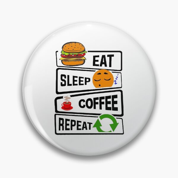 Item preview, Eat Sleep Coffee Repeat Funny illustration Gift designed and sold by KO-Design.