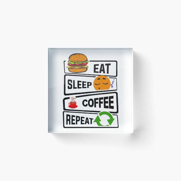 Item preview, Eat Sleep Coffee Repeat Funny illustration Gift designed and sold by KO-Design.