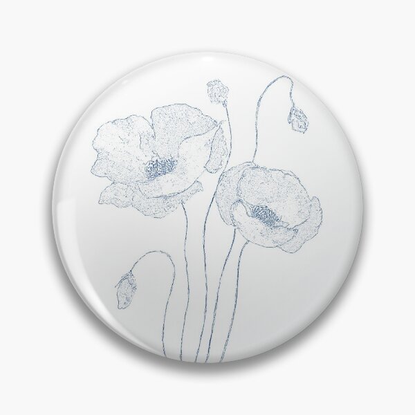 Item preview, 2 poppies line drawing designed and sold by ColorandColor.