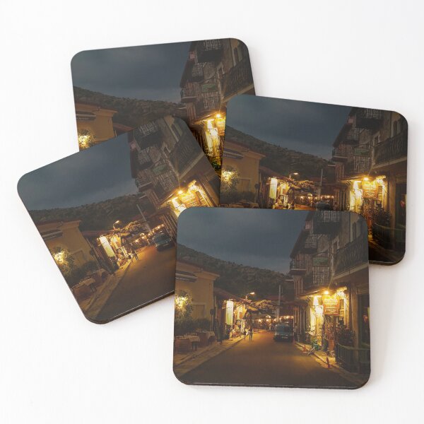 Item preview, Small town at night Dimitsana | Greece designed and sold by felinefeelings.