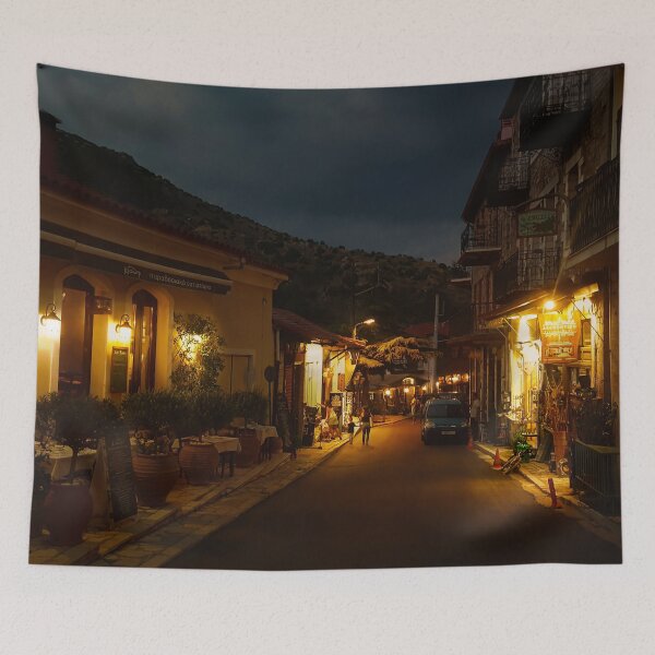 Item preview, Small town at night Dimitsana | Greece designed and sold by felinefeelings.