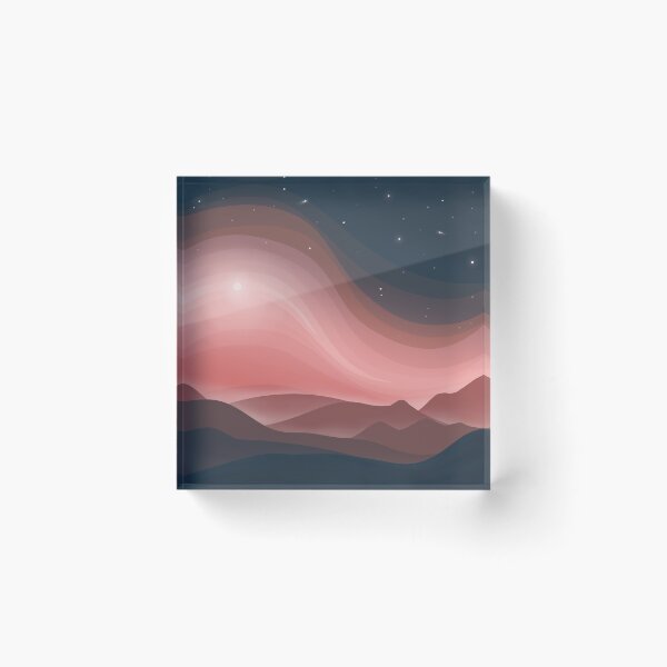 Item preview, Night on Mars Red and Teal Landscape Digital Illustration designed and sold by AlmightyClaire.