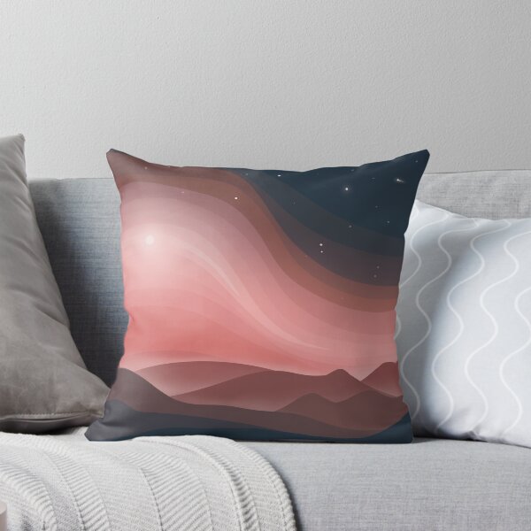 Item preview, Night on Mars Red and Teal Landscape Digital Illustration designed and sold by AlmightyClaire.