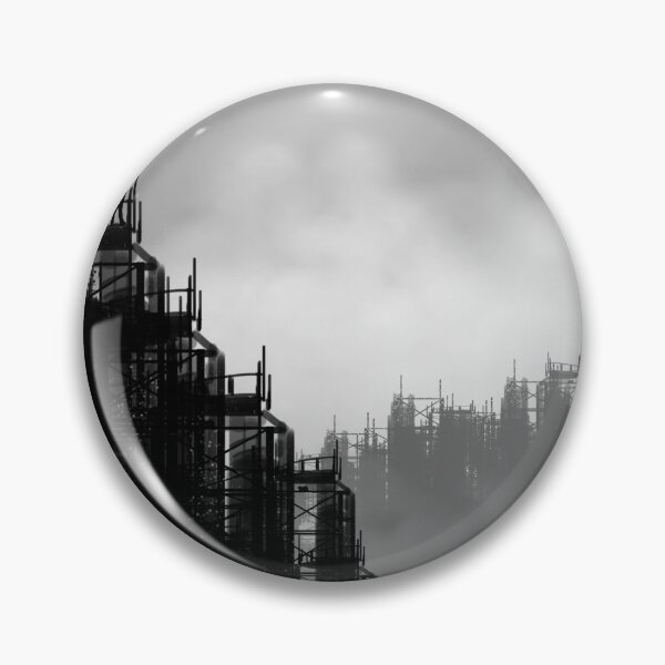 Item preview, Black And White Retro Futurism Smog Industrial Urban Refinery Landscape Sunset designed and sold by WillPowerApp.