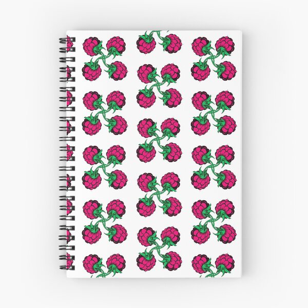 Item preview, pattern four stylized black pink green berry raspberry designed and sold by nataliavavilina.