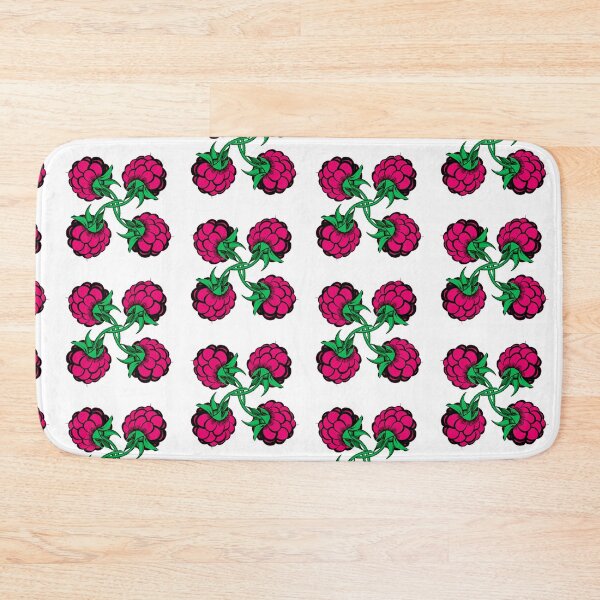 Item preview, pattern four stylized black pink green berry raspberry designed and sold by nataliavavilina.