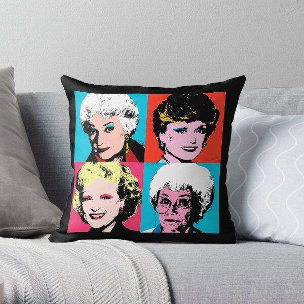 Golden Warhol Girls Throw Pillow