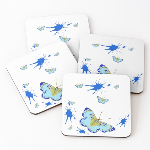 Item preview, BLUE COLOR  BUTTERFLY INK PATTERN SPLATTERS  designed and sold by sharlesart.