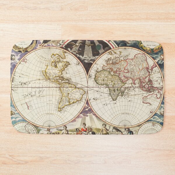 Item preview, Vintage world map 1863 designed and sold by monsterplanet.