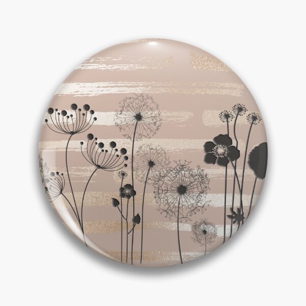 Item preview, Black Wildflowers on a Gold Striped Pattern designed and sold by squishyrainbow.