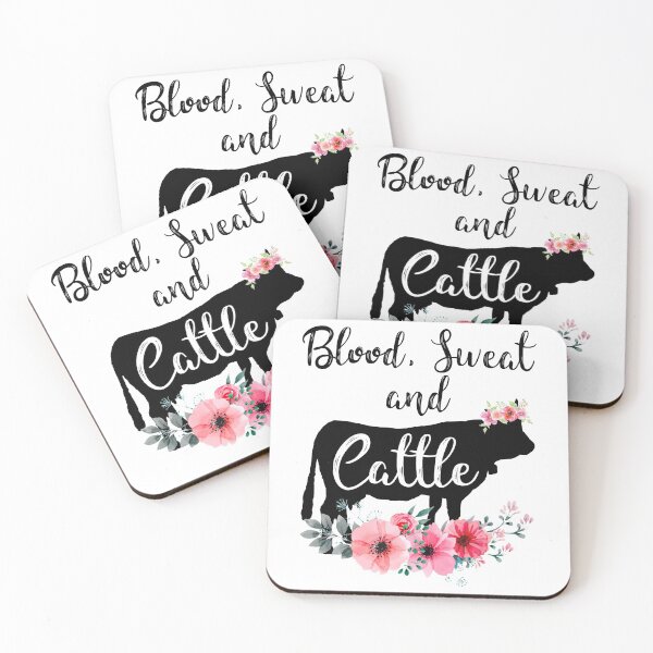 Item preview, Blood, Sweat and cattle. Cute cow with flower gift for men, women and kids designed and sold by Titmit.