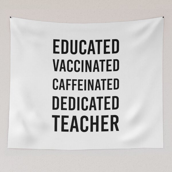 Item preview, Educated Vaccinated Caffeinated Dedicated Teacher Trensing Gift For Teachers designed and sold by Yecool.