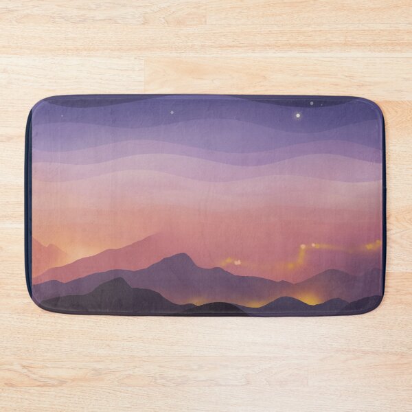 Item preview, Lights Through The Fog, Stars In the Sky Minimalistic Landscape Illustration designed and sold by AlmightyClaire.