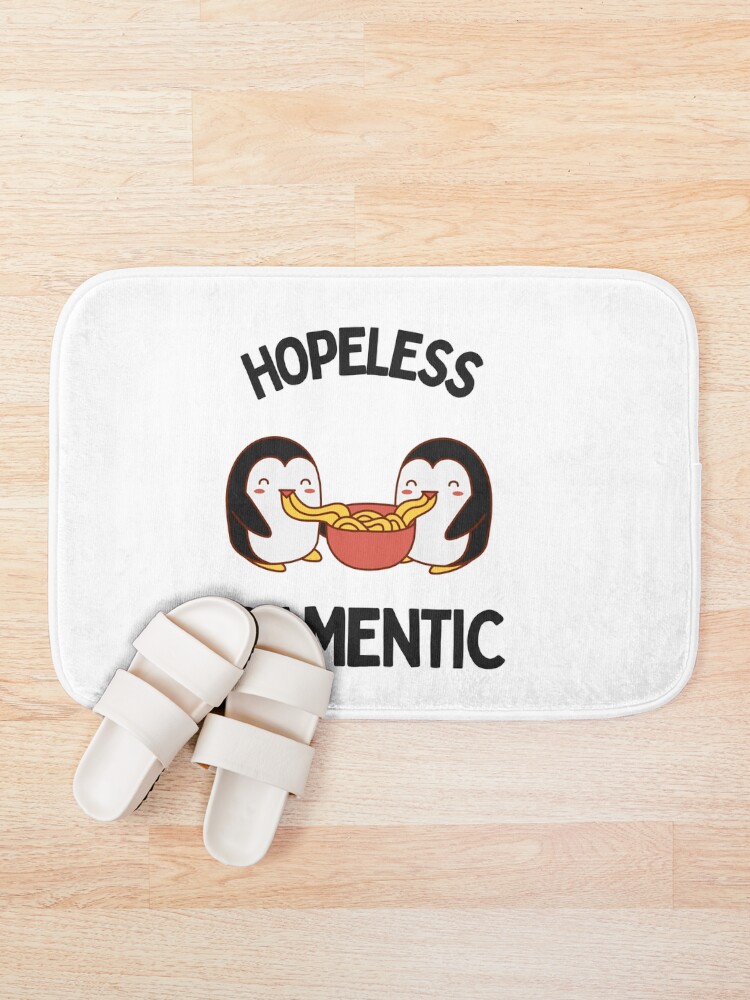 Thumbnail 1 of 6, Bath Mat, Hopeless Ramentic Penguin designed and sold by Rainces.