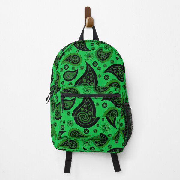 Item preview, Black Paisley Pattern on Green Background designed and sold by Rell1970.