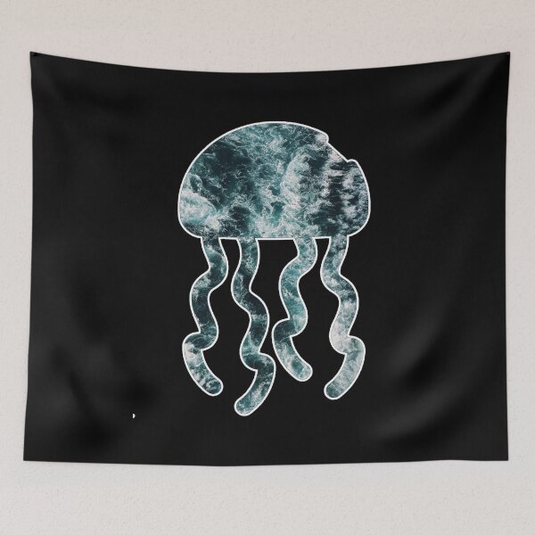 Item preview, waves jellyfish silhouette designed and sold by Bizarro23.