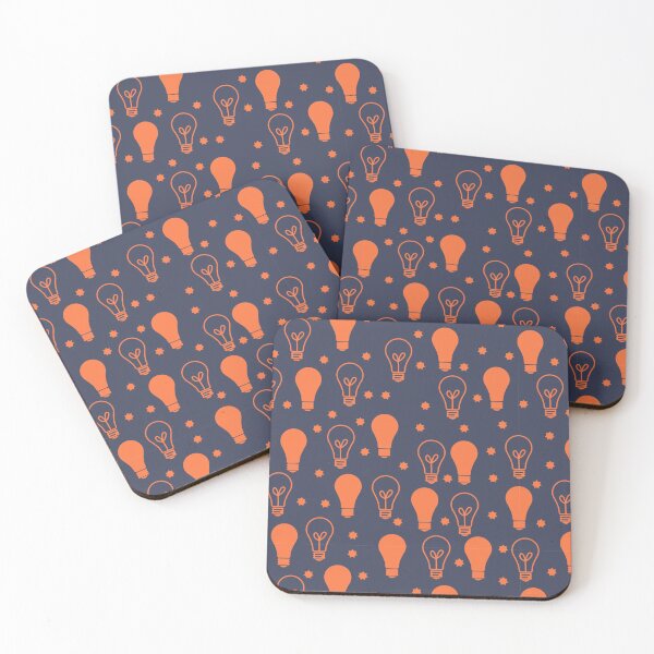 Item preview, orange bulb pattern ( navy blue background ) designed and sold by BetterDreams.