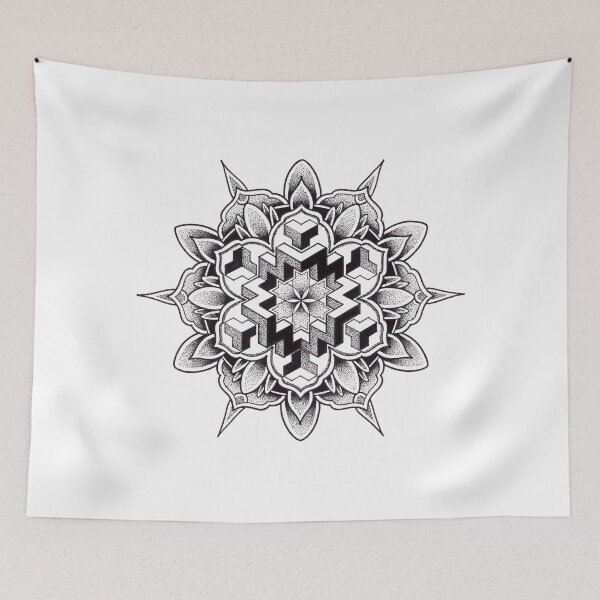 Item preview, Mandala with cool geometric patterns designed and sold by René Voortwist Pen and Ink art.