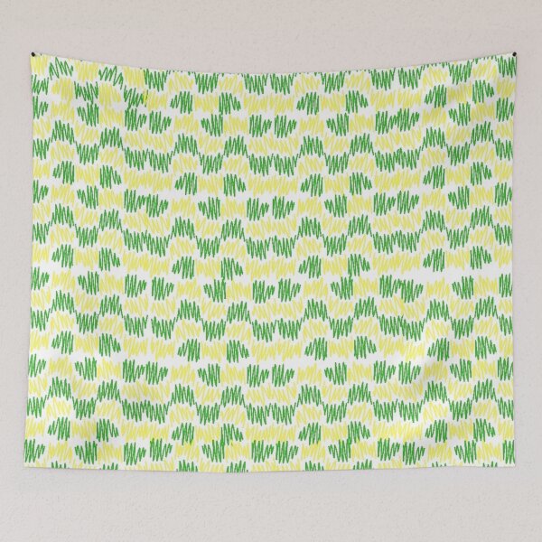 Item preview, Green and yellow zig zag pattern designed and sold by 'VARI'.