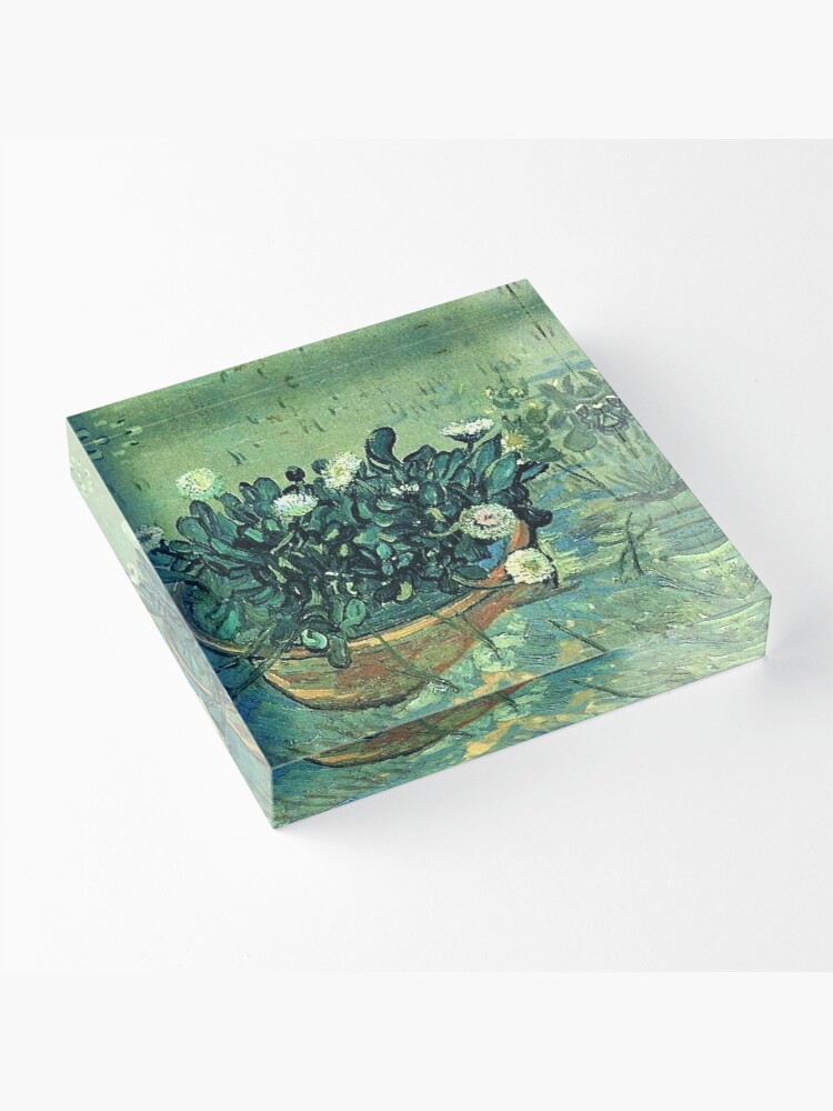 Alternate view of Van Gogh - Still Life Bowl with Daisies Acrylic Block