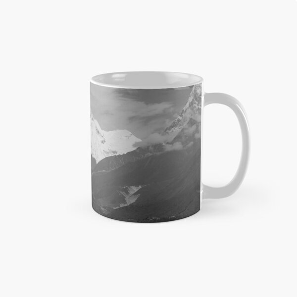 Item preview, Monochrome landscape of Mount Everest and the Lhotse Massif Khumbu Himalaya Nepal designed and sold by emergentdesigns.