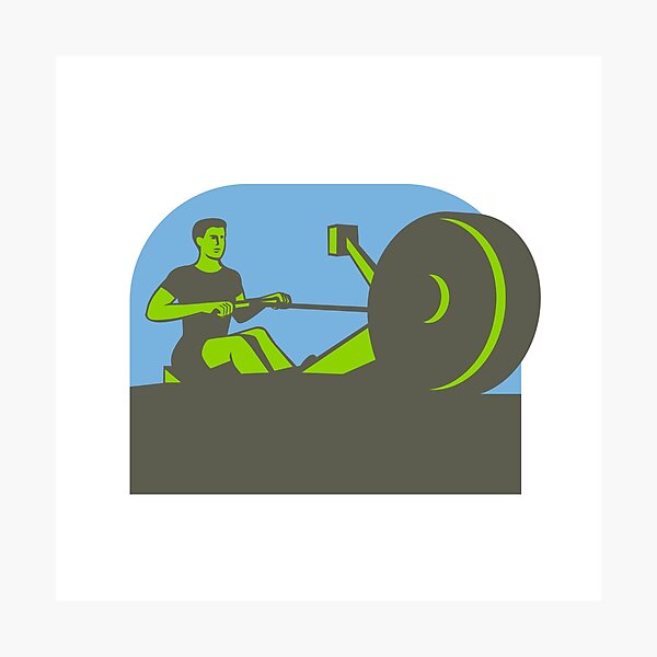 Item preview, Rower Rowing Machine Half Circle Retro designed and sold by patrimonio.
