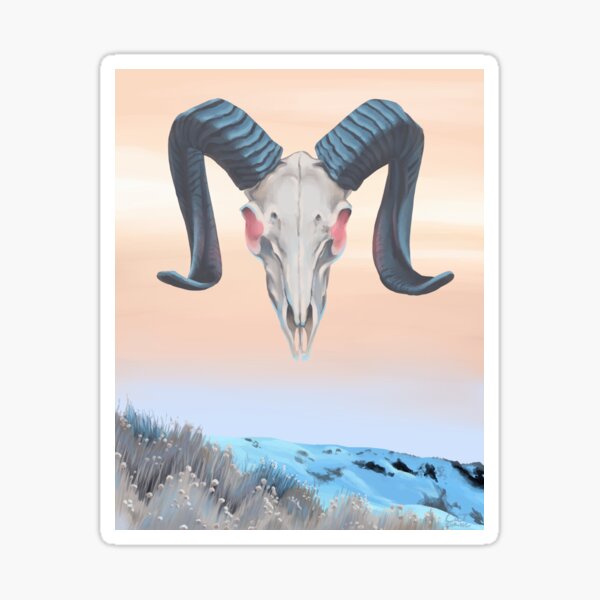Item preview, Goat Skull In Winter Sky designed and sold by catshrine.