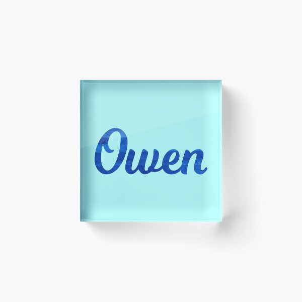 Item preview, Owen boys name blue watercolor design designed and sold by ComicKitsch.
