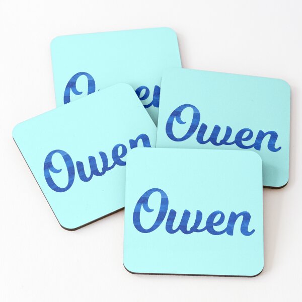 Item preview, Owen boys name blue watercolor design designed and sold by ComicKitsch.