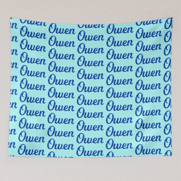 Item preview, Owen boys name blue watercolor design designed and sold by ComicKitsch.