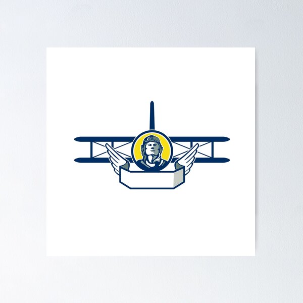 Item preview, World War One Pilot Head Biplane Circle Retro designed and sold by patrimonio.