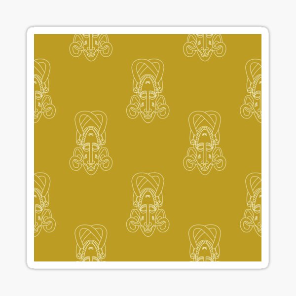 Senufo Mask pattern sexies - Ivory Coast Sticker
